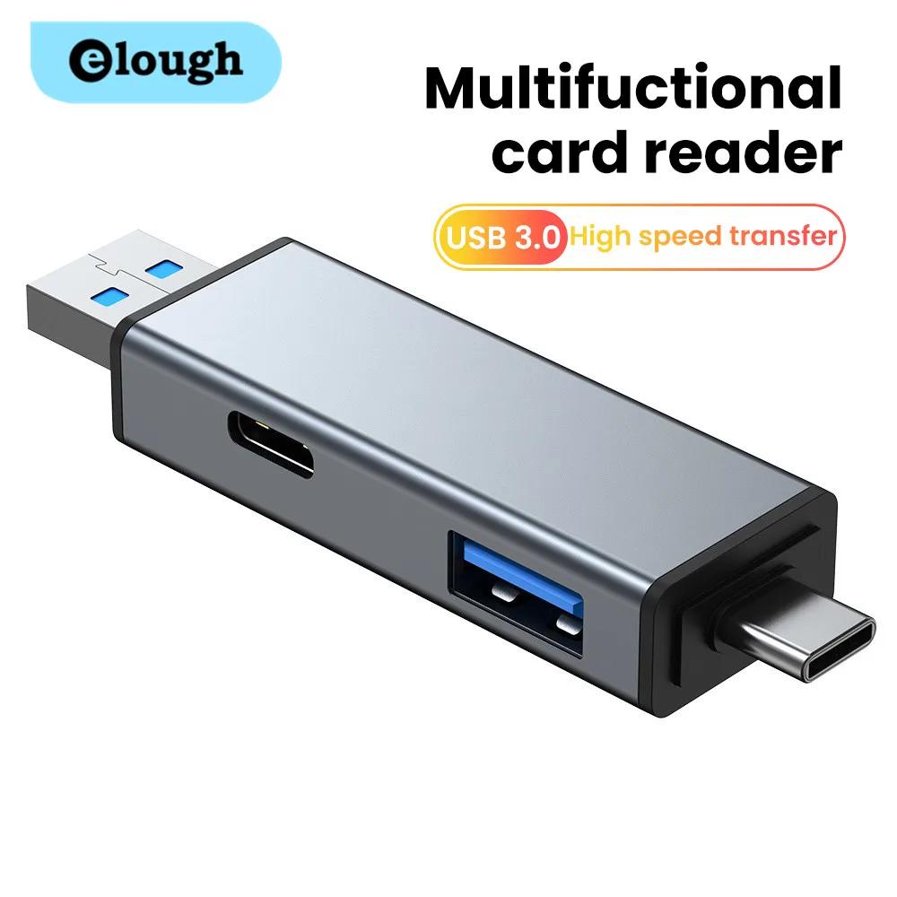 Elough OTG C Ÿ SD TF ī , ũ USB ÷ ̺ ,   ٱ ī , 4 in 1 USB 3.0